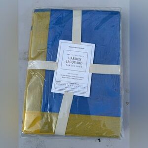 New Williams Sonoma Blue and Gold Tablecloth
